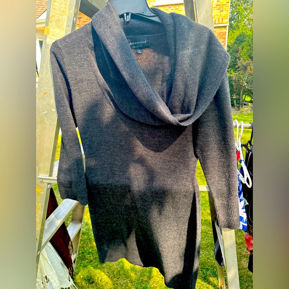 Comfy gray sweater dress